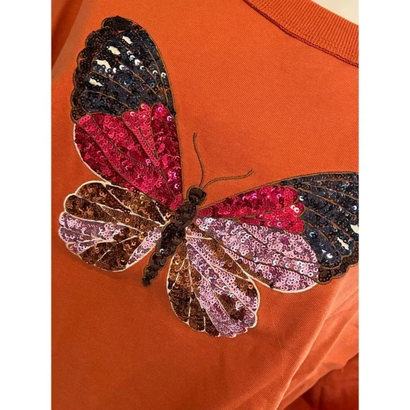 PEACH LOVE CALIFORNIA butterfly CROP top S M L - Picture 10 of 11